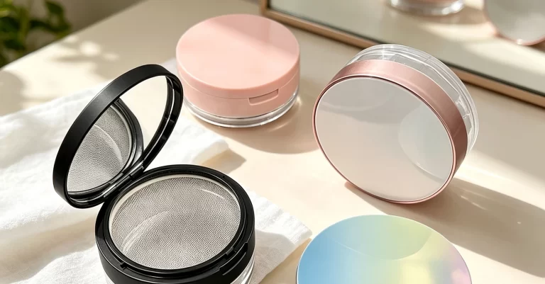 Custom loose powder cases with sifter mesh and different finishes